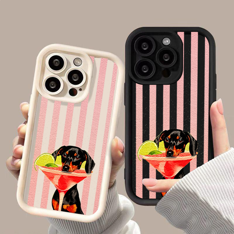Phone Cases Xiaomi 15 - 可愛い犬柄ストライププリント耐衝撃スマホケース Xiaomi 14T 13T Pro 12T