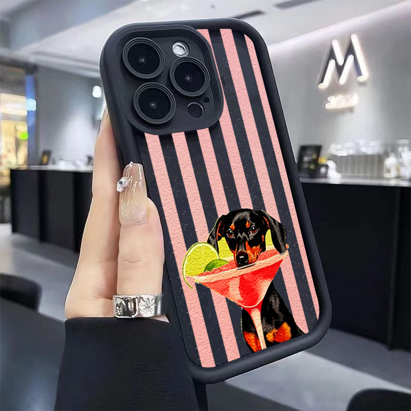 可愛い犬柄ストライププリント耐衝撃スマホケース Xiaomi - Phone Cases Xiaomi 15 のレビューと価格