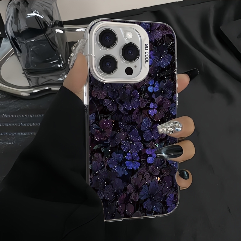 紫の花柄電気メッキレーザーTPUスマホケース iPhone  - Phone Cases Xr Iphone のレビューと価格