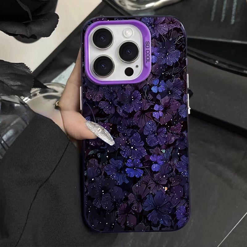 紫の花柄電気メッキレーザーTPUスマホケース iPhone  - Phone Cases Xr Iphone のレビューと価格
